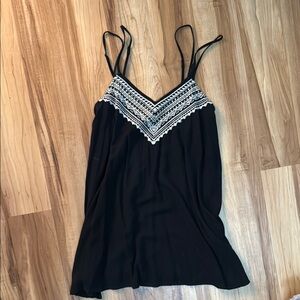 American Eagle Outfitters Black Asymmetrical Embellished Mini Dress
